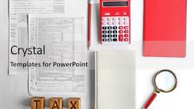  Presentation with income tax - PPT theme consisting of income tax return form 1040 background and a light gray colored foreground