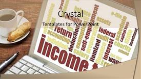  Presentation with tax income - Presentation design having income tax word cloud background and a coral colored foreground