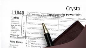  Presentation with filing return - Colorful PPT theme enhanced with week old baby boy on a blue blanket early in the morning backdrop and a gray colored foreground