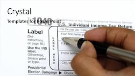  Presentation with filing return - Amazing slides having treasury services - filing a tax return pen backdrop and a white colored foreground