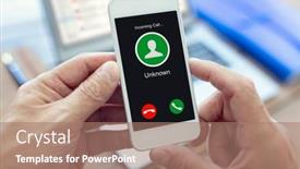  Presentation with phone - Cool new presentation theme with incoming-call-with-unknown-number backdrop and a coral colored foreground