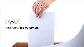  Presentation with envelope - Slides featuring incoming outgoing - human hand inserting envelope background and a  colored foreground