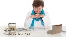  Presentation with pensioner - Audience pleasing presentation design consisting of incoming outgoing - senior portrait sad poor backdrop and a soft green colored foreground