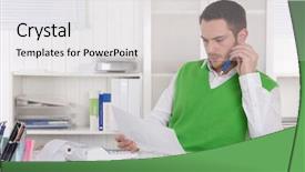  Presentation with unhappy - Presentation theme enhanced with incoming outgoing - unhappy businessman sitting concerned background and a  colored foreground