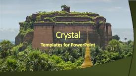  Presentation with temple - Audience pleasing theme consisting of incomplete - ruined mingun pagoda in mingun backdrop and a tawny brown colored foreground