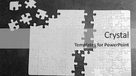  Presentation with jigsaw - Colorful theme enhanced with incomplete - unconnected white jigsaw puzzle backdrop and a light gray colored foreground