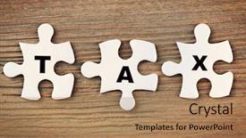  Presentation with life insurance concept white - Colorful slide set enhanced with incomplete details - tax concept white jigsaw puzzle backdrop and a  colored foreground