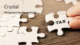  Presentation with puzzle pieces - Slide deck enhanced with incomplete details - tax concept white jigsaw puzzle background and a lemonade colored foreground