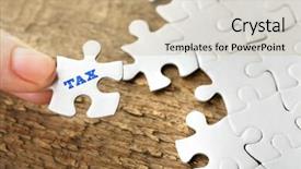  Presentation with puzzle pieces - Beautiful slide set featuring incomplete details - tax concept white jigsaw puzzle backdrop and a coral colored foreground