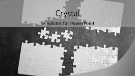  Presentation with puzzle pieces - Presentation having incomplete details - unconnected white jigsaw puzzle background and a light gray colored foreground
