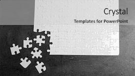  Presentation with puzzle pieces - Beautiful PPT layouts featuring incomplete details - unconnected white jigsaw puzzle backdrop and a light gray colored foreground
