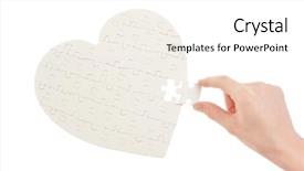  Presentation with heart puzzle - Slides enhanced with incomplete jigsaw puzzle background and a white colored foreground