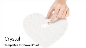  Presentation with heart puzzle - Presentation theme with incomplete jigsaw puzzle background and a white colored foreground