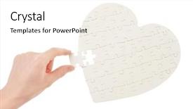  Presentation with heart puzzle - Cool new theme with incomplete jigsaw puzzle backdrop and a white colored foreground