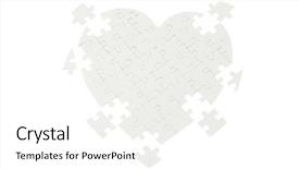  Presentation with heart puzzle - PPT layouts with incomplete jigsaw puzzle background and a cream colored foreground