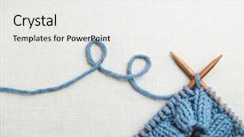  Presentation with knitting - Presentation theme featuring incomplete knitting project with wooden background and a white colored foreground