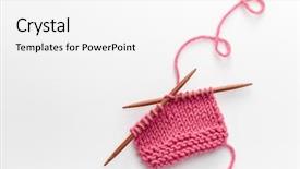  Presentation with knitting - Beautiful PPT theme featuring incomplete knitting project with wooden backdrop and a white colored foreground