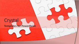 Presentation with puzzle piece steps - Theme enhanced with incomplete puzzle with missing piece background and a coral colored foreground