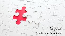  Presentation with last piece of puzzle - Cool new slide deck with chain near a water backdrop and a tawny brown colored foreground