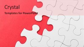  Presentation with heart puzzle education - Slide deck enhanced with incomplete puzzle background and a coral colored foreground