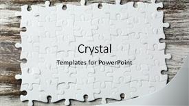  Presentation with dark vintage wood table texture - Amazing PPT layouts having incomplete puzzles on wooden table backdrop and a white colored foreground