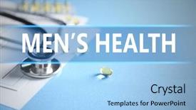  Presentation with urology - Presentation design featuring incontinence - stethoscope and medical equipment background and a light blue colored foreground