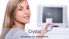  Presentation with teenager expressions - PPT theme enhanced with incontrol 18 - teenager watching tv background and a  colored foreground