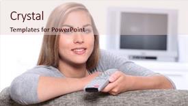  Presentation with control - Colorful slide deck enhanced with incontrol 18 - teenager with remote control backdrop and a  colored foreground