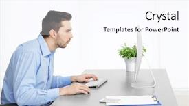  Presentation with posture - Slide set enhanced with incorrect posture concept man sitting background and a pink colored foreground