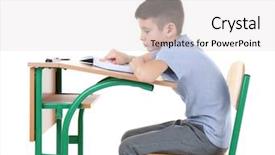  Presentation with posture - Beautiful slide deck featuring incorrect posture concept schoolboy sitting backdrop and a light gray colored foreground