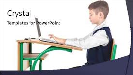  Presentation with posture - Audience pleasing PPT theme consisting of incorrect posture concept schoolboy sitting backdrop and a white colored foreground