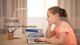  Presentation with posture - Beautiful PPT layouts featuring incorrect posture concept schoolgirl sitting backdrop and a coral colored foreground