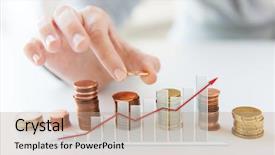  Presentation with business growing - Presentation design having increase - business finances people and money background and a coral colored foreground