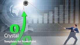  Presentation with market - Presentation theme with increase - businessman increasing interest rate background and a gray colored foreground