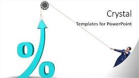  Presentation with market - PPT theme consisting of increase - businessman increasing interest rate background and a white colored foreground