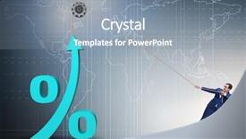  Presentation with interest rate liberalization - Beautiful PPT theme featuring increase - businessman increasing interest rate backdrop and a mint green colored foreground
