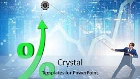  Presentation with interest rate liberalization - Presentation theme consisting of increase - businessman increasing interest rate background and a light blue colored foreground