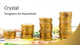  Presentation with rising star - Audience pleasing slide deck consisting of increase - stack coins rising curve symbol backdrop and a white colored foreground