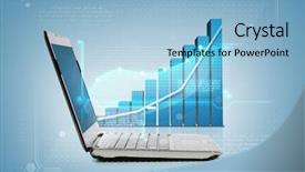  Presentation with technology economy - Beautiful presentation theme featuring increase - technology and economy concept backdrop and a light blue colored foreground