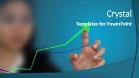  Presentation with sales - Audience pleasing slides consisting of increase sales - business hand point at up backdrop and a ocean colored foreground