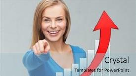  Presentation with growth chart - PPT theme featuring increase sales - business people economics success background and a light blue colored foreground