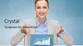  Presentation with business technology internet and network - Slide set featuring increase sales - business technology internet and office background and a light blue colored foreground