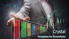  Presentation with sales growth - Presentation enhanced with increase sales - businessman pointing to a growth background and a tawny brown colored foreground
