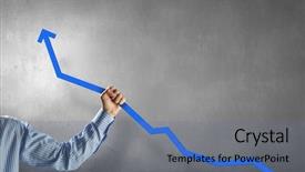  Presentation with growth - PPT theme having increase sales - financial growth concept background and a ocean colored foreground