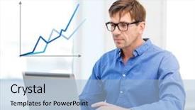  Presentation with technology economy - PPT theme with increase sales - technology economy business and office background and a  colored foreground