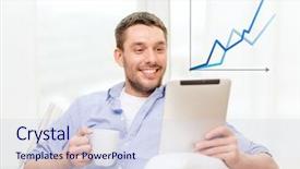  Presentation with sales - Colorful PPT theme enhanced with increase sales - technology home and lifestyle concept backdrop and a sky blue colored foreground