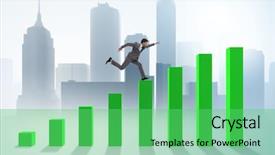  Presentation with economic - Cool new presentation theme with increase time - businessman running towards economic success backdrop and a seafoam green colored foreground