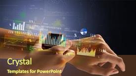  Presentation with smartwatch - Beautiful presentation theme featuring increase time - cloe up naked female hand backdrop and a tawny brown colored foreground