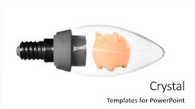  Presentation with light bulb - Colorful presentation design enhanced with increased efficiency - piggy bank inside of light backdrop and a white colored foreground