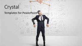  Presentation with hypertension concept - Audience pleasing slide deck consisting of increased utilization - little businessman controlled from above backdrop and a  colored foreground